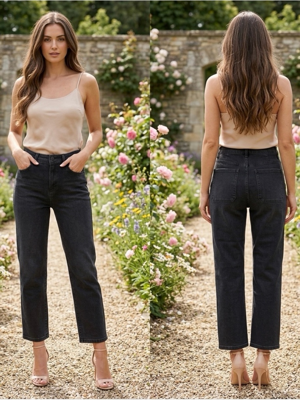 Ann Taylor Women’s The Easy Straight Leg Faded Black Jeans Size 12